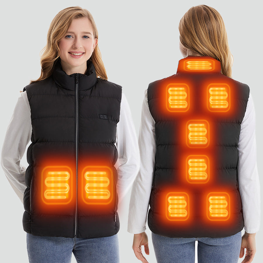 Women's Heated Puffer Vest with 9 Heating Zones(Battery Not Included)